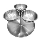 Maxbell Snack Serving Tray Fruit Bowl Appetizer Platter for Household Office Wedding Silver A