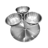 Maxbell Snack Serving Tray Fruit Bowl Appetizer Platter for Household Office Wedding Silver A