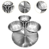 Maxbell Snack Serving Tray Fruit Bowl Appetizer Platter for Household Office Wedding Silver A