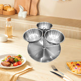 Maxbell Snack Serving Tray Fruit Bowl Appetizer Platter for Household Office Wedding Silver A