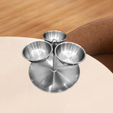 Maxbell Snack Serving Tray Fruit Bowl Appetizer Platter for Household Office Wedding Silver A