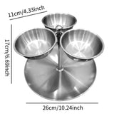 Maxbell Snack Serving Tray Fruit Bowl Appetizer Platter for Household Office Wedding Silver A