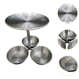 Maxbell Snack Serving Tray Fruit Bowl Appetizer Platter for Household Office Wedding Silver B
