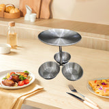 Maxbell Snack Serving Tray Fruit Bowl Appetizer Platter for Household Office Wedding Silver B