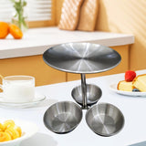Maxbell Snack Serving Tray Fruit Bowl Appetizer Platter for Household Office Wedding Silver B