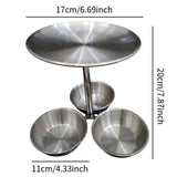Maxbell Snack Serving Tray Fruit Bowl Appetizer Platter for Household Office Wedding Silver B