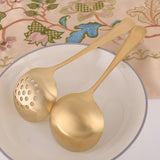 Maxbell Copper Spoon Multipurpose Reusable Hotpot Spoon for Party Holiday Gatherings Slotted Spoon