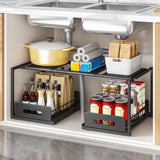 Maxbell Under Sink Shelf Saving Space Slide Out Sink Shelf for Cabinet Office Pantry