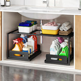 Maxbell Under Sink Shelf Saving Space Slide Out Sink Shelf for Cabinet Office Pantry