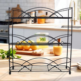 Maxbell 3 Tier Spice Rack Iron Space Saving Storage Shelf for Kitchen Cabinet Pantry