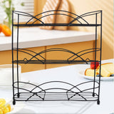 Maxbell 3 Tier Spice Rack Iron Space Saving Storage Shelf for Kitchen Cabinet Pantry