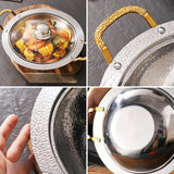 Maxbell Instant Noodle Pot Double Handle Stainless Steel Household Sukiyaki Stockpot 20cm
