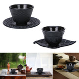Maxbell Cast Iron Teacup Coaster Set Delicate Teacup Creative Teaware Tea Cup with Saucer Round coaster