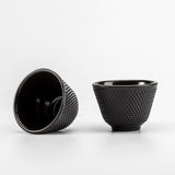 Maxbell Cast Iron Teacup Coaster Set Delicate Teacup Creative Teaware Tea Cup with Saucer Round coaster