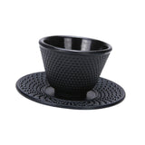 Maxbell Cast Iron Teacup Coaster Set Delicate Teacup Creative Teaware Tea Cup with Saucer Round coaster