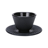 Maxbell Cast Iron Teacup Coaster Set Delicate Teacup Creative Teaware Tea Cup with Saucer Round coaster