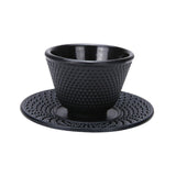 Maxbell Cast Iron Teacup Coaster Set Delicate Teacup Creative Teaware Tea Cup with Saucer Round coaster