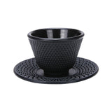 Maxbell Cast Iron Teacup Coaster Set Delicate Teacup Creative Teaware Tea Cup with Saucer Round coaster