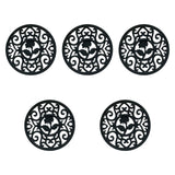 Maxbell 5 Pieces Silicone Trivet Mat Cup Coaster for Countertop Kitchen Dining Table black