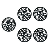 Maxbell 5 Pieces Silicone Trivet Mat Cup Coaster for Countertop Kitchen Dining Table black