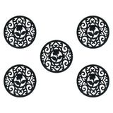 Maxbell 5 Pieces Silicone Trivet Mat Cup Coaster for Countertop Kitchen Dining Table black