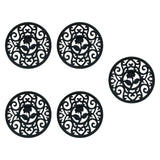Maxbell 5 Pieces Silicone Trivet Mat Cup Coaster for Countertop Kitchen Dining Table black
