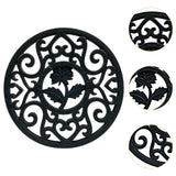 Maxbell 5 Pieces Silicone Trivet Mat Cup Coaster for Countertop Kitchen Dining Table black