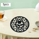 Maxbell 5 Pieces Silicone Trivet Mat Cup Coaster for Countertop Kitchen Dining Table black