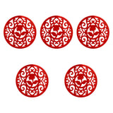 Maxbell 5 Pieces Silicone Trivet Mat Cup Coaster for Countertop Kitchen Dining Table red