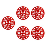 Maxbell 5 Pieces Silicone Trivet Mat Cup Coaster for Countertop Kitchen Dining Table red