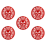 Maxbell 5 Pieces Silicone Trivet Mat Cup Coaster for Countertop Kitchen Dining Table red