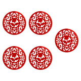 Maxbell 5 Pieces Silicone Trivet Mat Cup Coaster for Countertop Kitchen Dining Table red