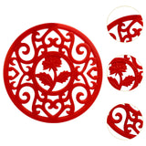 Maxbell 5 Pieces Silicone Trivet Mat Cup Coaster for Countertop Kitchen Dining Table red