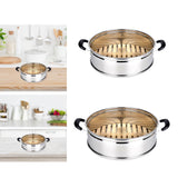 Maxbell Stainless Steel Bamboo Steamer Steaming Rack Dumpling Steamer for Steam Buns 20cmx10cm
