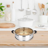 Maxbell Stainless Steel Bamboo Steamer Steaming Rack Dumpling Steamer for Steam Buns 20cmx10cm