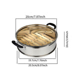 Maxbell Stainless Steel Bamboo Steamer Steaming Rack Dumpling Steamer for Steam Buns 20cmx10cm