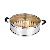 Maxbell Stainless Steel Bamboo Steamer Steaming Rack Dumpling Steamer for Steam Buns 20cmx10cm