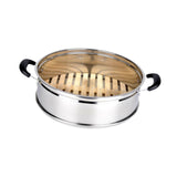Maxbell Stainless Steel Bamboo Steamer Steaming Rack Dumpling Steamer for Steam Buns 20cmx10cm