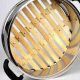 Maxbell Stainless Steel Bamboo Steamer Steaming Rack Dumpling Steamer for Steam Buns 20cmx10cm