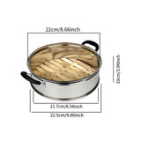 Maxbell Stainless Steel Bamboo Steamer Steaming Rack Dumpling Steamer for Steam Buns 22cmx10cm
