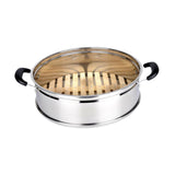 Maxbell Stainless Steel Bamboo Steamer Steaming Rack Dumpling Steamer for Steam Buns 22cmx10cm