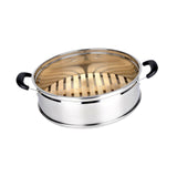 Maxbell Stainless Steel Bamboo Steamer Steaming Rack Dumpling Steamer for Steam Buns 22cmx10cm