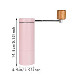 Maxbell Manual Coffee Grinder CNC Stainless Steel Burr Hand Mill for Espresso Office Pink