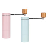Maxbell Manual Coffee Grinder CNC Stainless Steel Burr Hand Mill for Espresso Office Pink