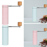Maxbell Manual Coffee Grinder CNC Stainless Steel Burr Hand Mill for Espresso Office Pink