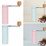 Maxbell Manual Coffee Grinder CNC Stainless Steel Burr Hand Mill for Espresso Office Pink