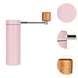 Maxbell Manual Coffee Grinder CNC Stainless Steel Burr Hand Mill for Espresso Office Pink