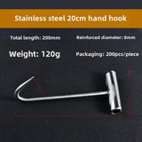Maxbell Manhole Hook Tool with T Shape Handle Rolling Lifting Butcher Pull Hook S