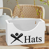 Maxbell Wooden Hat Holder Box Sturdy Rustic Hat Storage Rack for Home Office Bedroom White