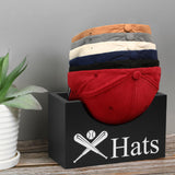 Maxbell Wooden Hat Holder Box Sturdy Rustic Hat Storage Rack for Home Office Bedroom Black